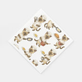 キャットシェフイズ料理朝食 スタンダードランチョンナプキン (角)