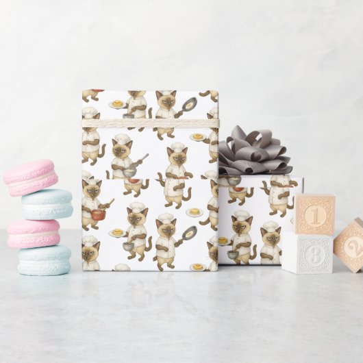 キャットシェフイズ料理朝食 ラッピングペーパー (ベビーシャワー)