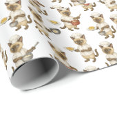 キャットシェフイズ料理朝食 ラッピングペーパー (ロールコーナー)