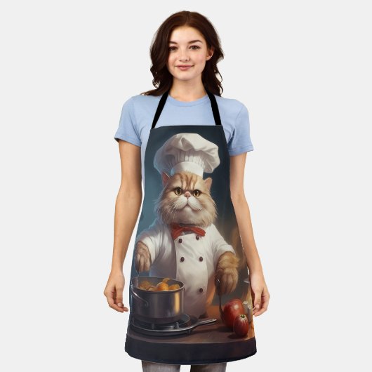 キャットシェフ料理の喜び エプロン (着用した状態)