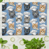 キャットシェフ調理師かわいいパターン キッチンタオル (折り畳み)