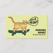 キャットシッターかわいいチェックMeowt猫の子猫の子猫の子猫 名刺 (正面)