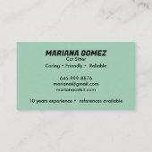 キャットシッターかわいいチェックMeowt猫の子猫の子猫の子猫 名刺 (裏面)