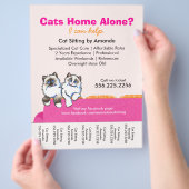 キャットシッターとラグドールピンクのソファ涙シート チラシ (手)