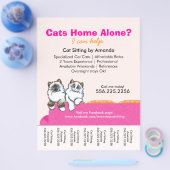 キャットシッターとラグドールピンクのソファ涙シート チラシ (シングル)