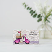 キャットシッターのゼブラスクーターかわいい 名刺 (スタンド正面)