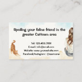 キャットシッターの女の子とキャットウォーターの名刺 名刺 (裏面)