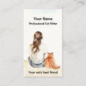 キャットシッターの女の子とキャットウォーターの名刺 名刺 (正面)