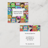 キャットシッターカワイトペットドールテンプレート スクエア名刺 (正面/裏面)