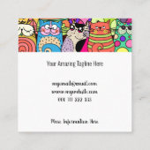 キャットシッターカワイトペットドールテンプレート スクエア名刺 (裏面)