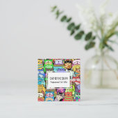 キャットシッターカワイトペットドールテンプレート スクエア名刺 (スタンド正面)