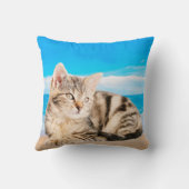 キャットシッティングオントロピカルアイランドビーチ クッション (裏面)