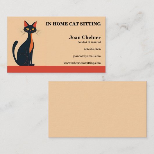 キャットシッティングボーディンググルーミング獣医 名刺 (正面/裏面)