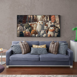 キャットシティカートゥーンの群衆 ポスター