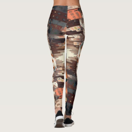 キャットシティカートゥーンの群衆 レギンス (裏面)