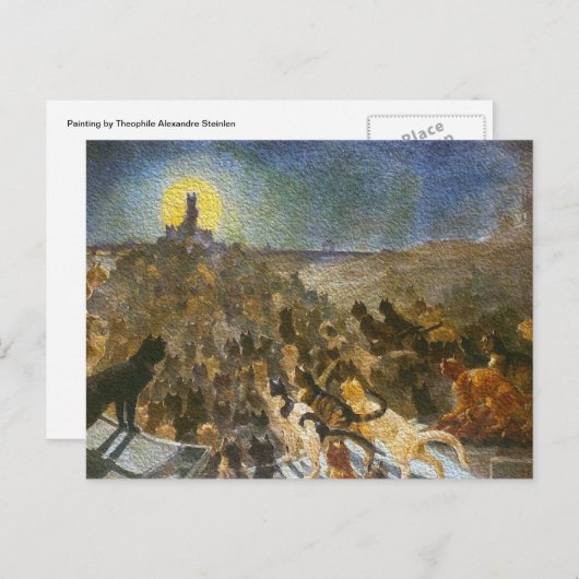 キャットシティハガキ!テオフィレステインレンヴィンテージアート ポストカード (正面/裏面)