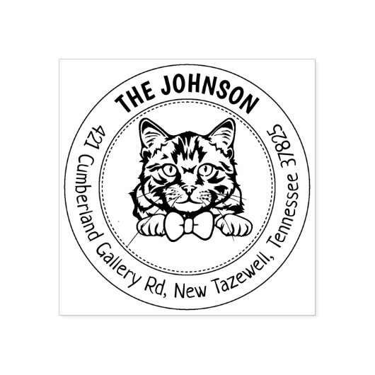 キャットシベリアファミリー差出人住所 ラバースタンプ (インプリント)