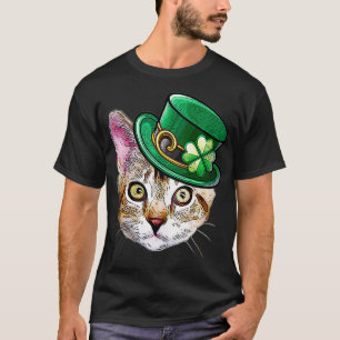 キャットシャムロックサンパトリックスデイ猫好き Tシャツ