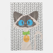 キャットシャメストンキネーゼパーソナライズされた子猫 キッチンタオル (縦)