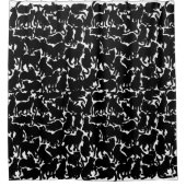 キャットシャワーカーテン黒猫アールバスデコール シャワーカーテン (正面)