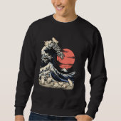 キャットシャ日本のツキャット神奈川ウェーブ北斎北手 スウェットシャツ (正面)