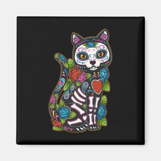 キャットシュガースカルメキシコカラベラディアデロスミュエルトス マグネット (正面)