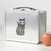 キャットシュガースカルメキシコカラベラディアデロスミュエルトス メタルランチボックス (インサイチュ)