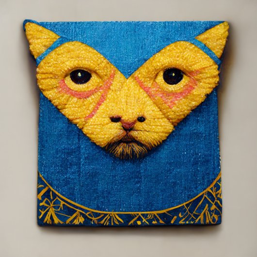 キャットシュラレアリズムヴィンテージタペストリーウクライナデザイン アクセントクッション