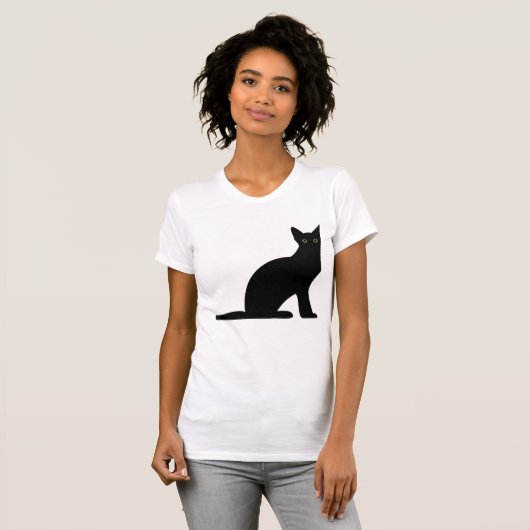 キャットシルエットウォメンズシャツ Tシャツ (正面フル)