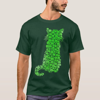 キャットシルエットシャムロックSt patricks dayキッテンロフ Tシャツ