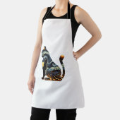 キャットシルエットハロウィーンバンゴッホスターリーナイトブラ エプロン (インサイチュ)