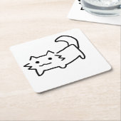 キャットシンプルコースター スクエアペーパーコースター (アングル)