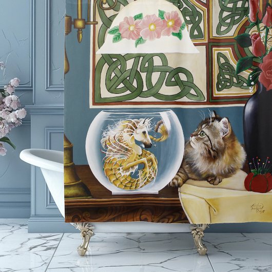 キャットシーホースファンタジー シャワーカーテン