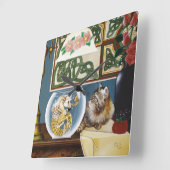 キャットシーホースファンタジー スクエア壁時計 (傾斜)