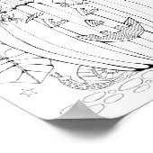 キャットジャックオランタンシーンカラーリングページアート ポスター (角)