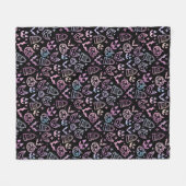 キャットジャックオランタンパンプキンハロウィーンブラックデコール フリースブランケット (正面(横))