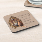 キャットジュー鏡リオン感動的文字ヴィンテージ コースター (左側)