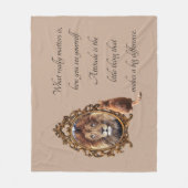 キャットジュー鏡リオン感動的文字ヴィンテージ フリースブランケット (正面)