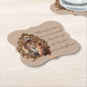 キャットジュー鏡リオン感動的文字ヴィンテージ ペーパーコースター (アングル)