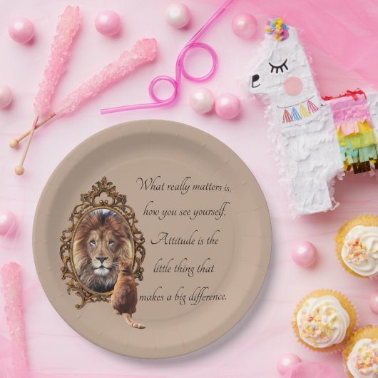 キャットジュー鏡リオン感動的文字ヴィンテージ ペーパープレート (パーティー)