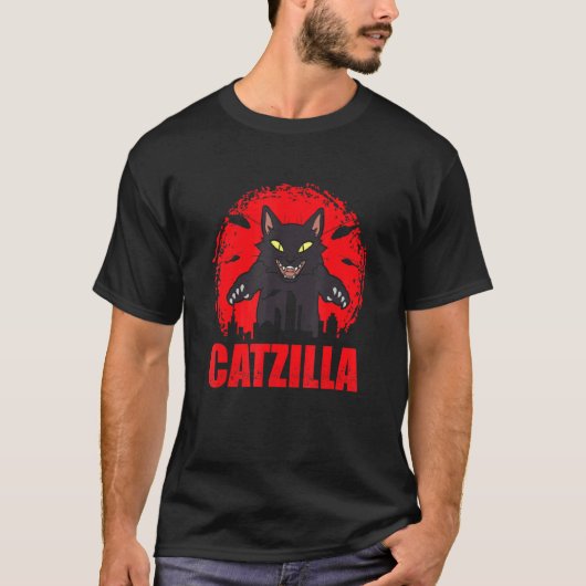 キャットジラ 猫 子猫 モンスター キャット Tシャツ (正面)