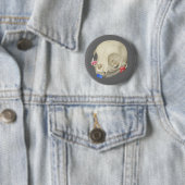 キャットスカルウィズフローラ 缶バッジ (インサイチュ)