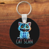 キャットスキャンCtスキャンハロウィーン猫X線パンミーム素晴らしい キーホルダー (正面)