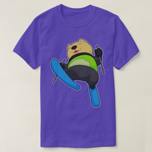 キャットスキーアスキーウィンタースポーツ Tシャツ (デザイン正面)