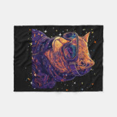 キャットスキースノーボードゴーグルスキーおもしろいスノーボード フリースブランケット (正面(横))