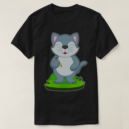 キャットスクールペンシル Tシャツ (デザイン正面)