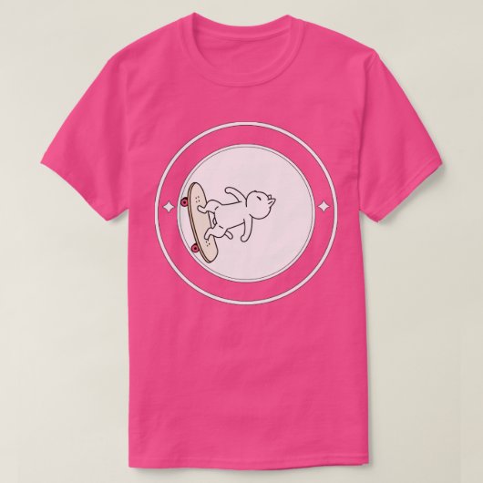 キャットスケートボード Tシャツ (デザイン正面)