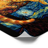 キャットスタリーナイトバンゴッホキャットキャットキャットキャットモーズ猫好き ポスター (角)