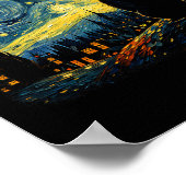 キャットスタリーナイトバンゴッホキャットキャットキャットキャットモーズ猫好き ポスター (角)