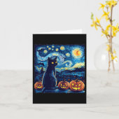 キャットスタリーナイトバンゴッホキャットキャットキャットダ猫好き カード (黄色い花)